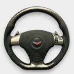 corvette c6 carbon fiber alcantara flat bottom steering wheel