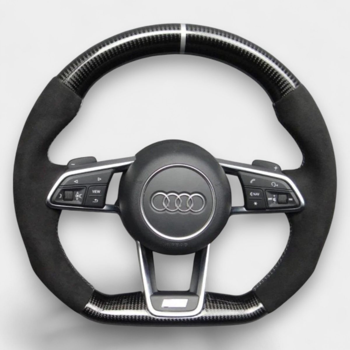 Carbon Fiber & Alcantara Steering Wheel for Audi TT R8 (2) (1) audi r8 carbon fiber flat bottom steering wheel
