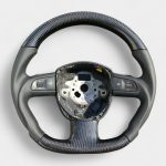 carbon fiber black leather steering wheel audi a3