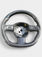 carbon fiber black leather steering wheel audi a6