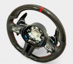 BMW F30 carbon flat bottom steering wheel paddle shifts