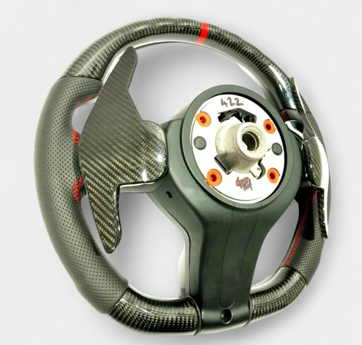 BMW F30 red stripe carbon steering wheel interior upgrade