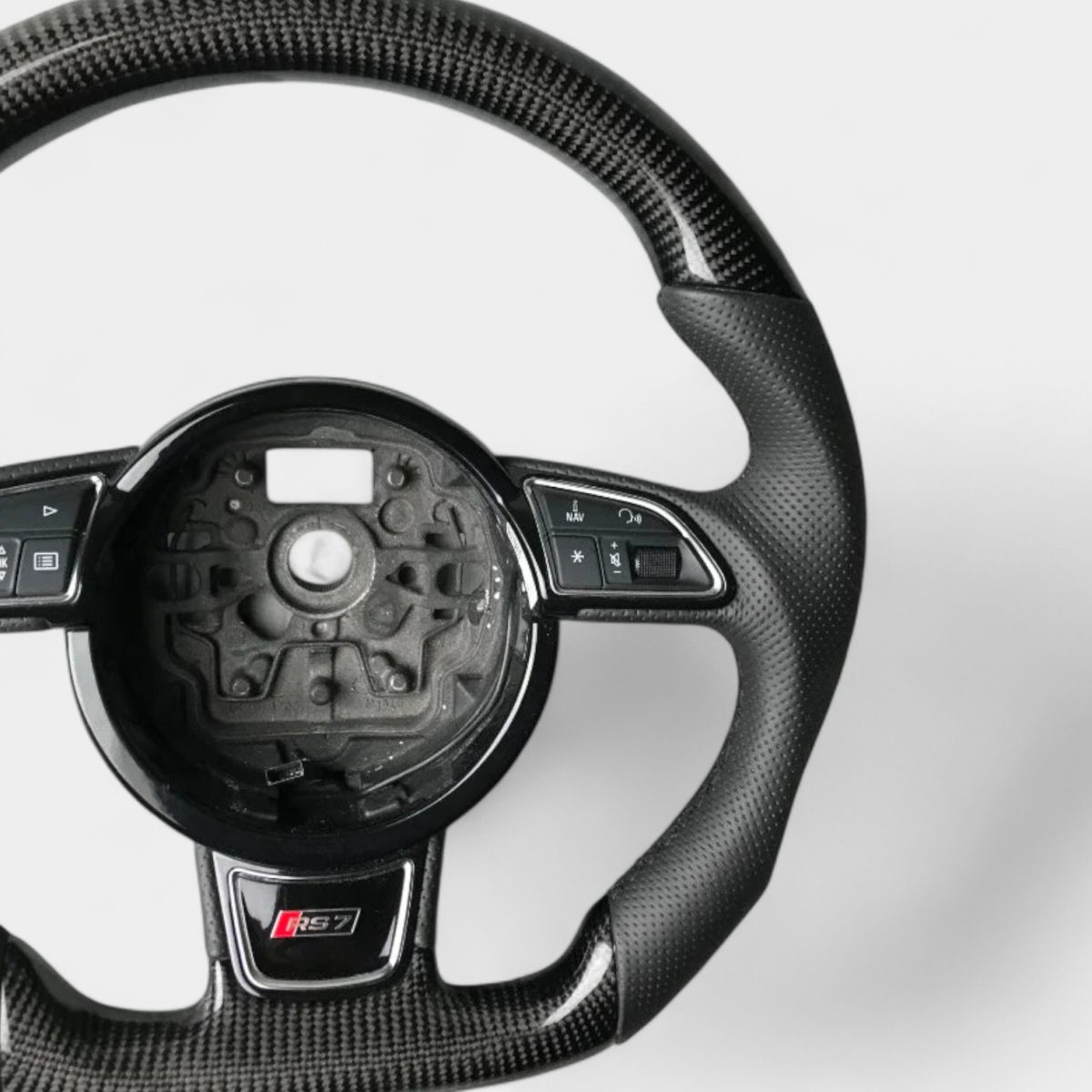 carbon fiber perforated leather steering wheel audi a8