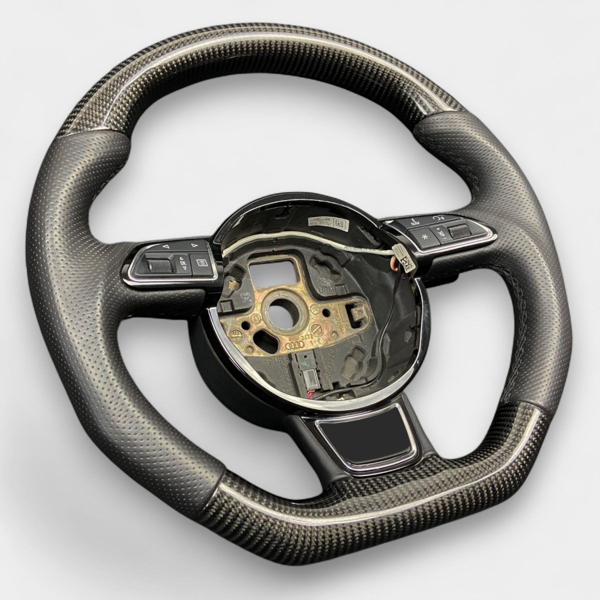 audi a7 carbon fiber black leather steering wheel