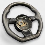 audi a7 carbon fiber black leather steering wheel