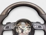 carbon fiber perforated leather steering wheel audi rs6