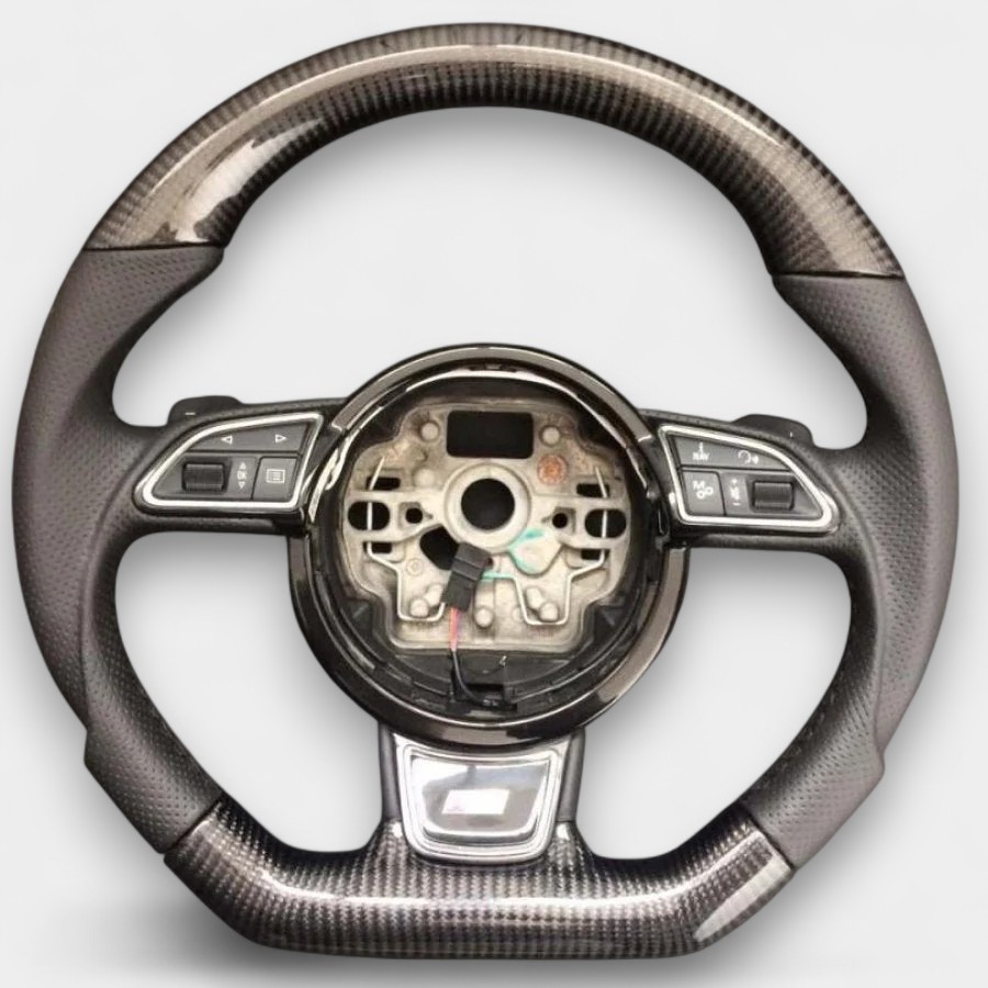Carbon Fiber & Perforated Leather Steering Wheel for Audi RS6 RS4 RS5 RS7 SQ5 S4 S5 (2) audi rs5 rs7 carbon fiber sport steering wheel