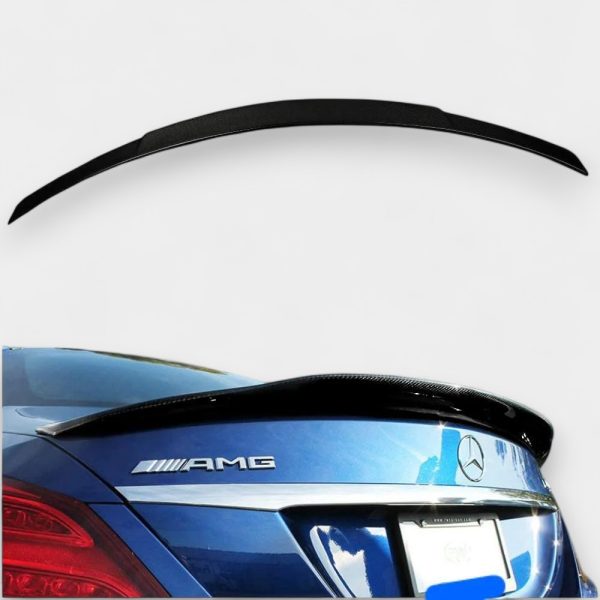 Carbon fiber rear trunk spoiler for Mercedes W205 – full view