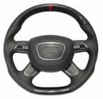 carbon leather flat bottom steering wheel audi a4 b8