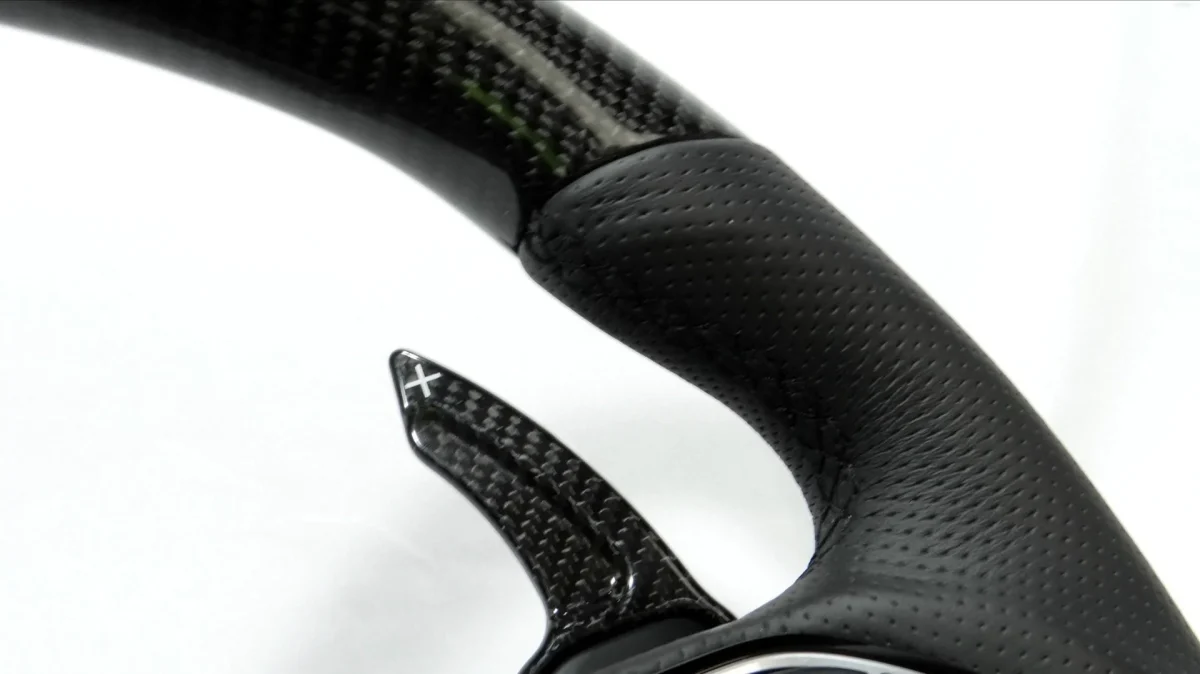 carbon leather flat bottom steering wheel audi a4