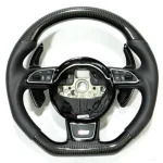 carbon fiber steering wheel audi s4 perforated leather