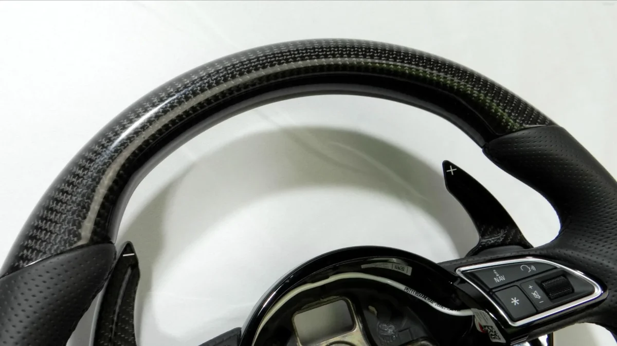audi q7 carbon fiber flat bottom wheel upgrade
