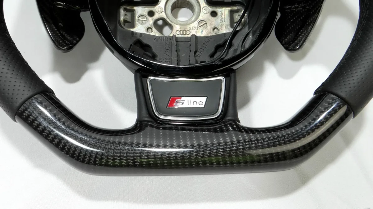 rs6 carbon fiber steering wheel flat bottom