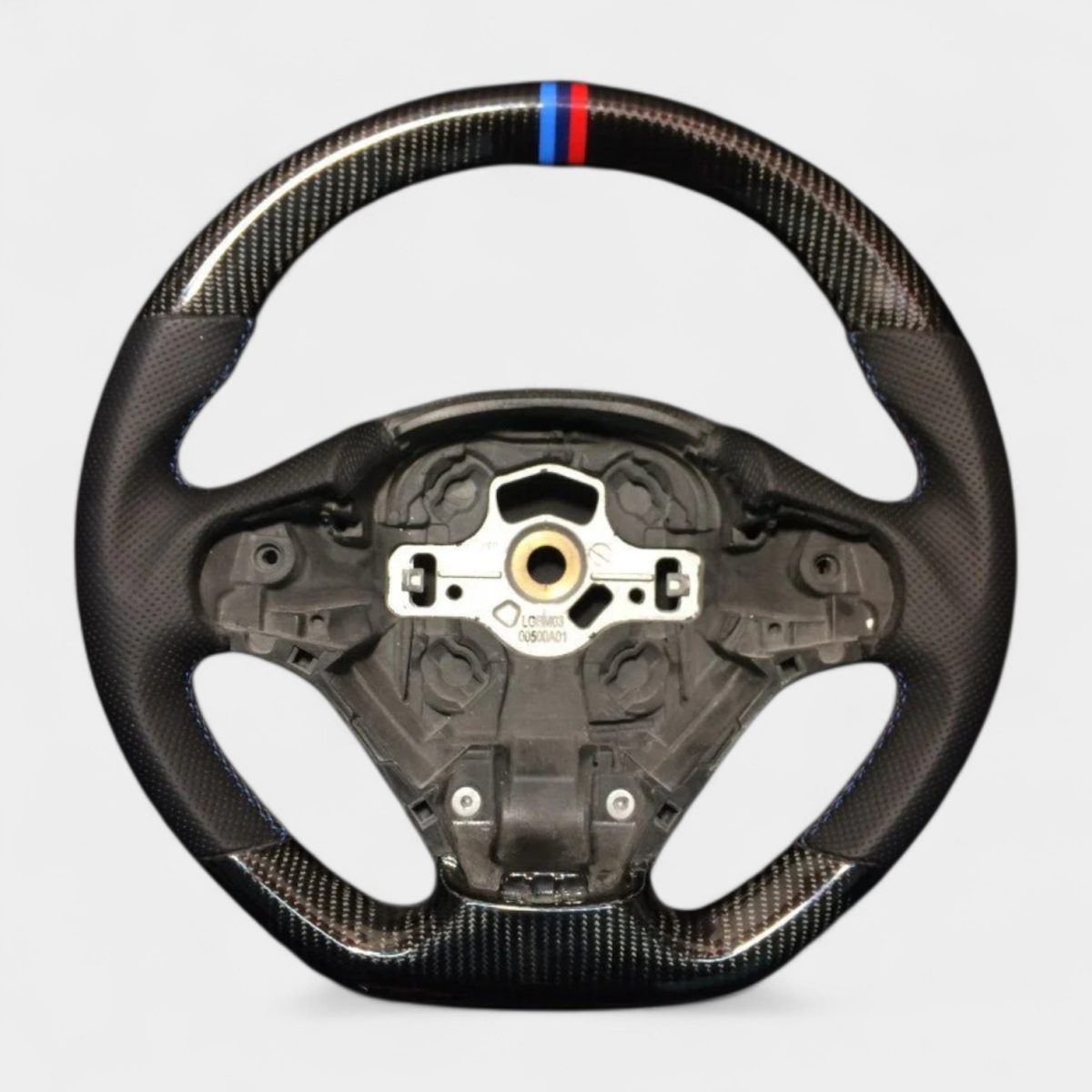 Carbon & Leather Flat-Bottom Steering Wheel with 12 o’clock Stripe for BMW F30 F31 F15 F16 (2) BMW F15 carbon fiber steering wheel 12 o’clock stripe