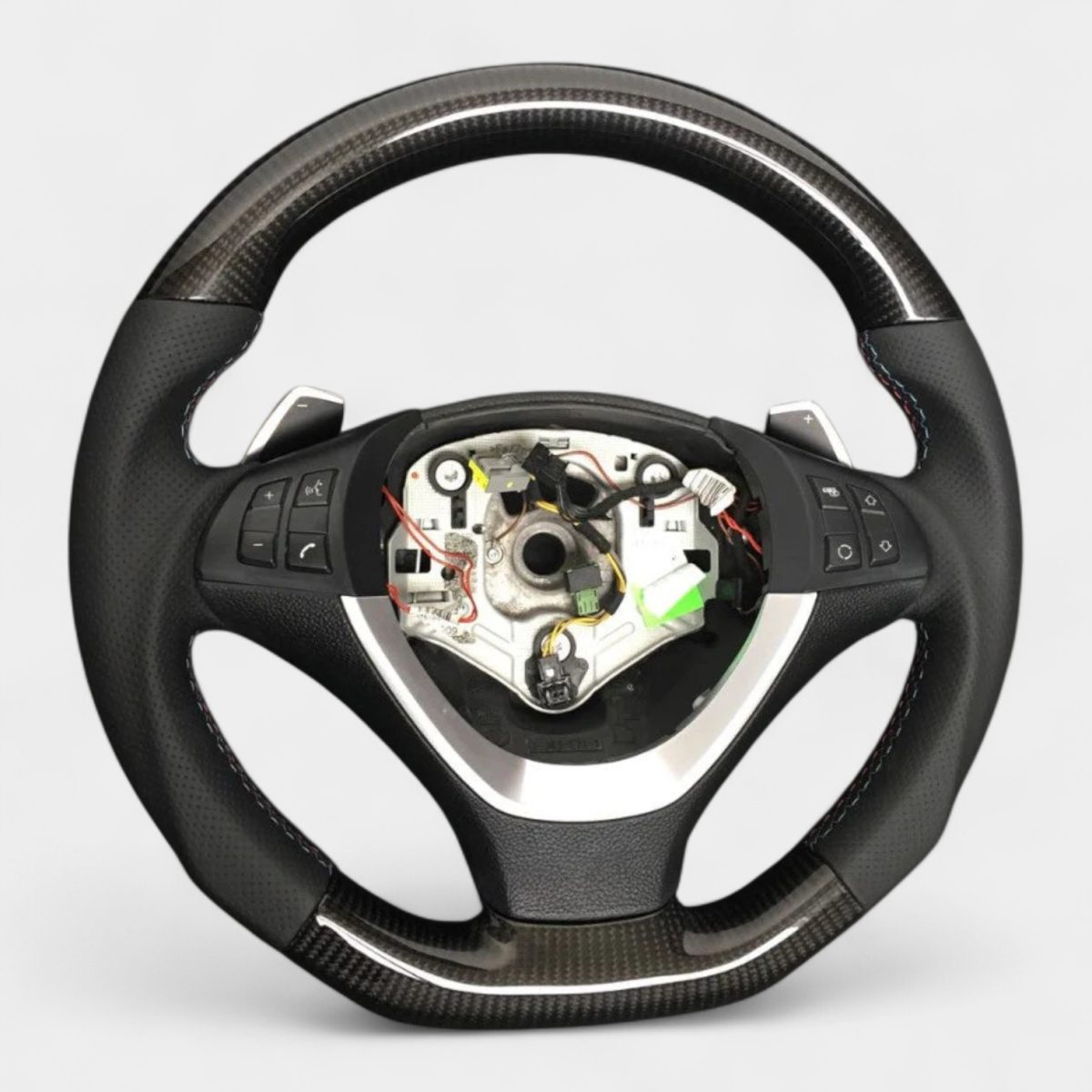 Carbon & Leather M-Pack Steering Wheel for BMW X5 E70 X6 E71 (2) BMW X5 E70 carbon fiber steering wheel M-Pack style