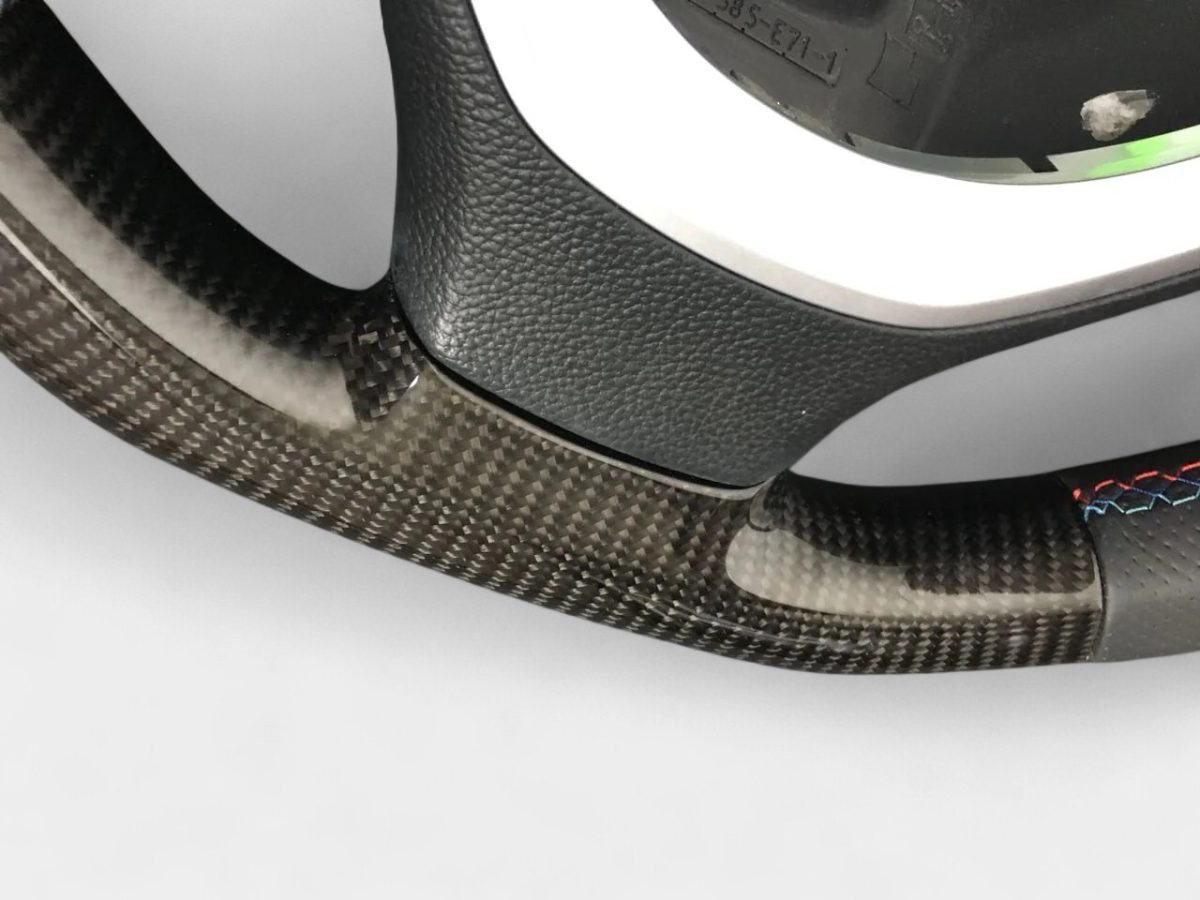 BMW X6 E71 carbon fiber steering wheel perforated leather