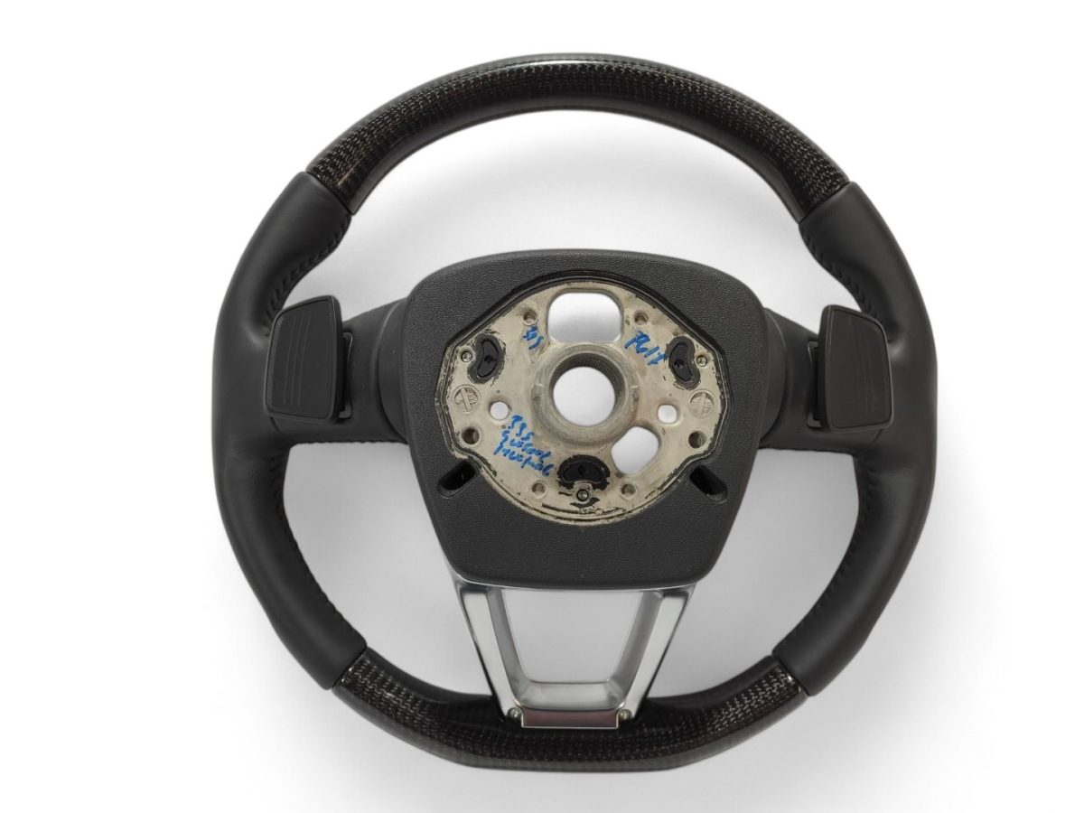 carbon fiber top leather grip wheel audi