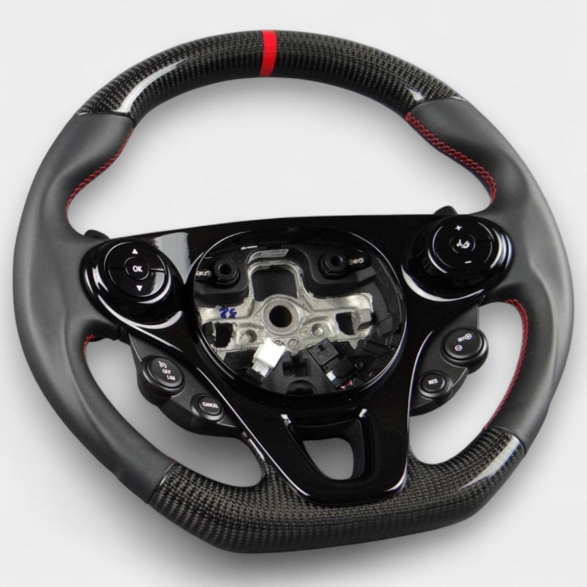 high gloss carbon leather steering wheel smart