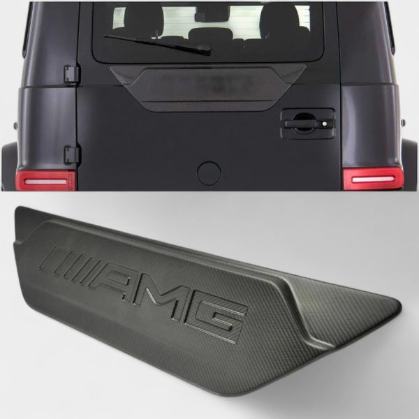 amg carbon fiber rear door attachment mercedes g class w463a kubay design