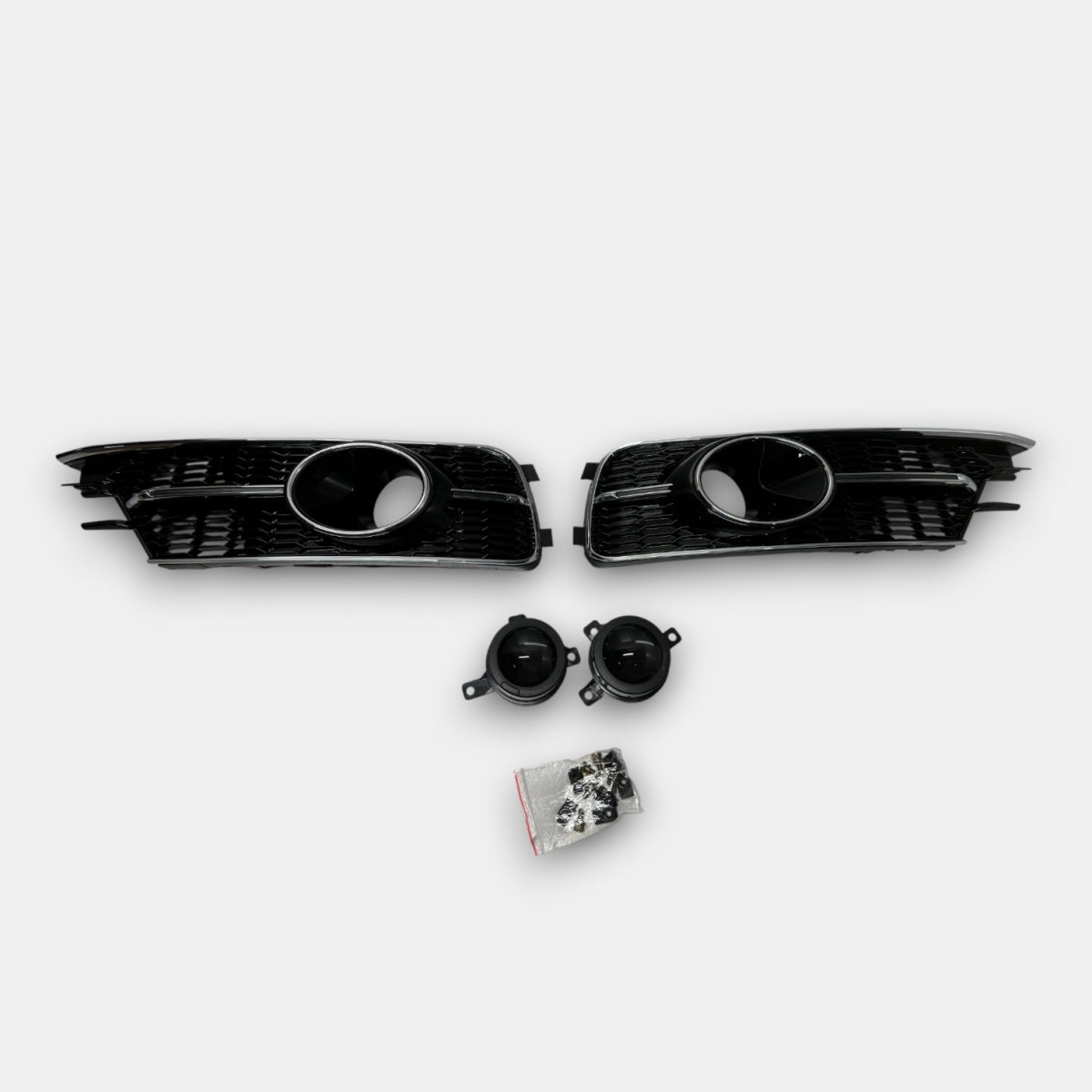 Chrome Style Fog Light Grilles for Audi A6 C7 S-Line 2014–2018 (1) Kubay Design chrome fog light grilles Audi A6 C7