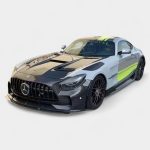 Mercedes C190 GT R conversion carbon bumper and hood