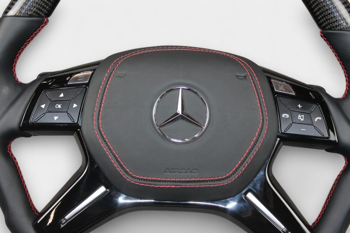 ml w166 carbon fiber leather steering wheel