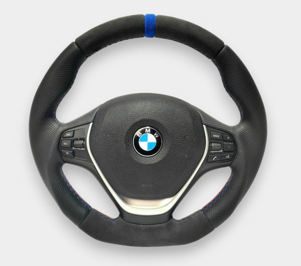 Blue stripe leather steering wheel BMW 3 Series