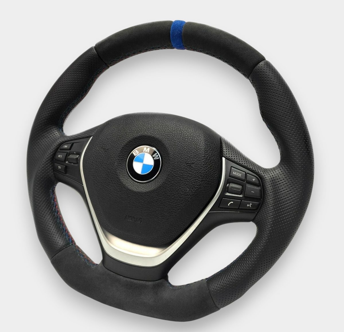 Flat bottom leather wheel BMW F30 interior upgrade