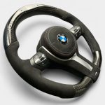 BMW F15 flat bottom LED performance steering wheel