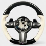 Kubay Design white leather carbon steering wheel BMW