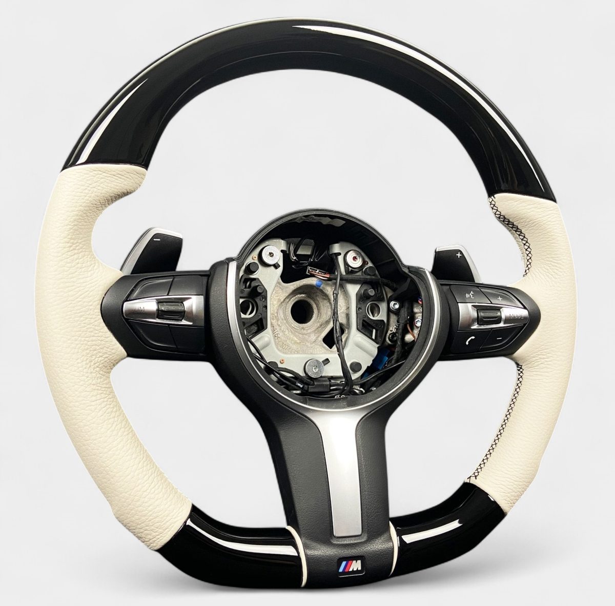 BMW F30 M-Style carbon white leather steering wheel