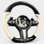 BMW F30 M-Style carbon white leather steering wheel