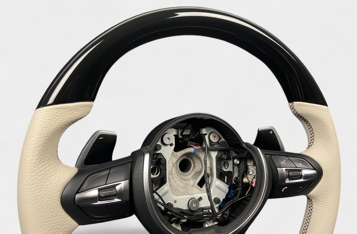 BMW F15 flat bottom carbon performance wheel white