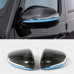 Carbon Fiber Mirror Covers with Blue Stripe for Mercedes-Benz G-Class W463A – Kubay Design