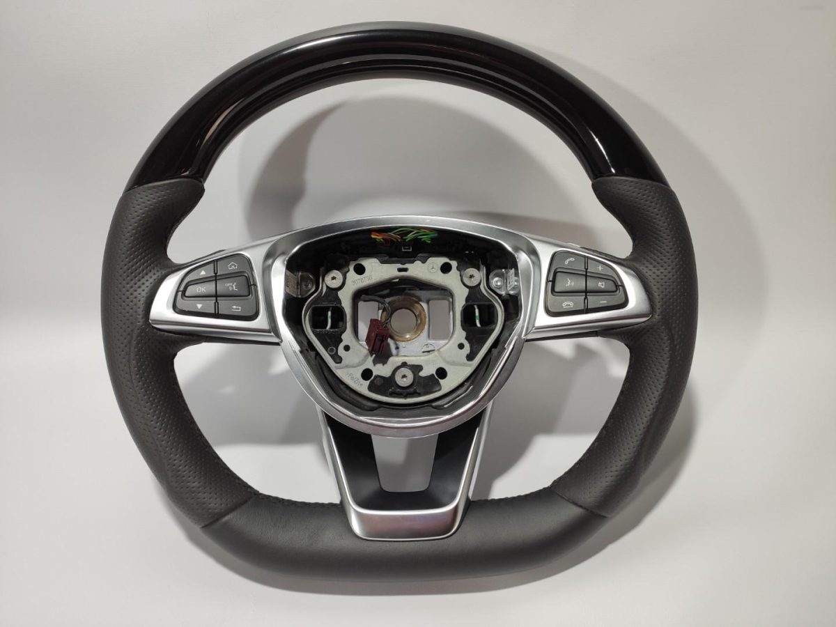 mercedes gle piano black leather steering wheel