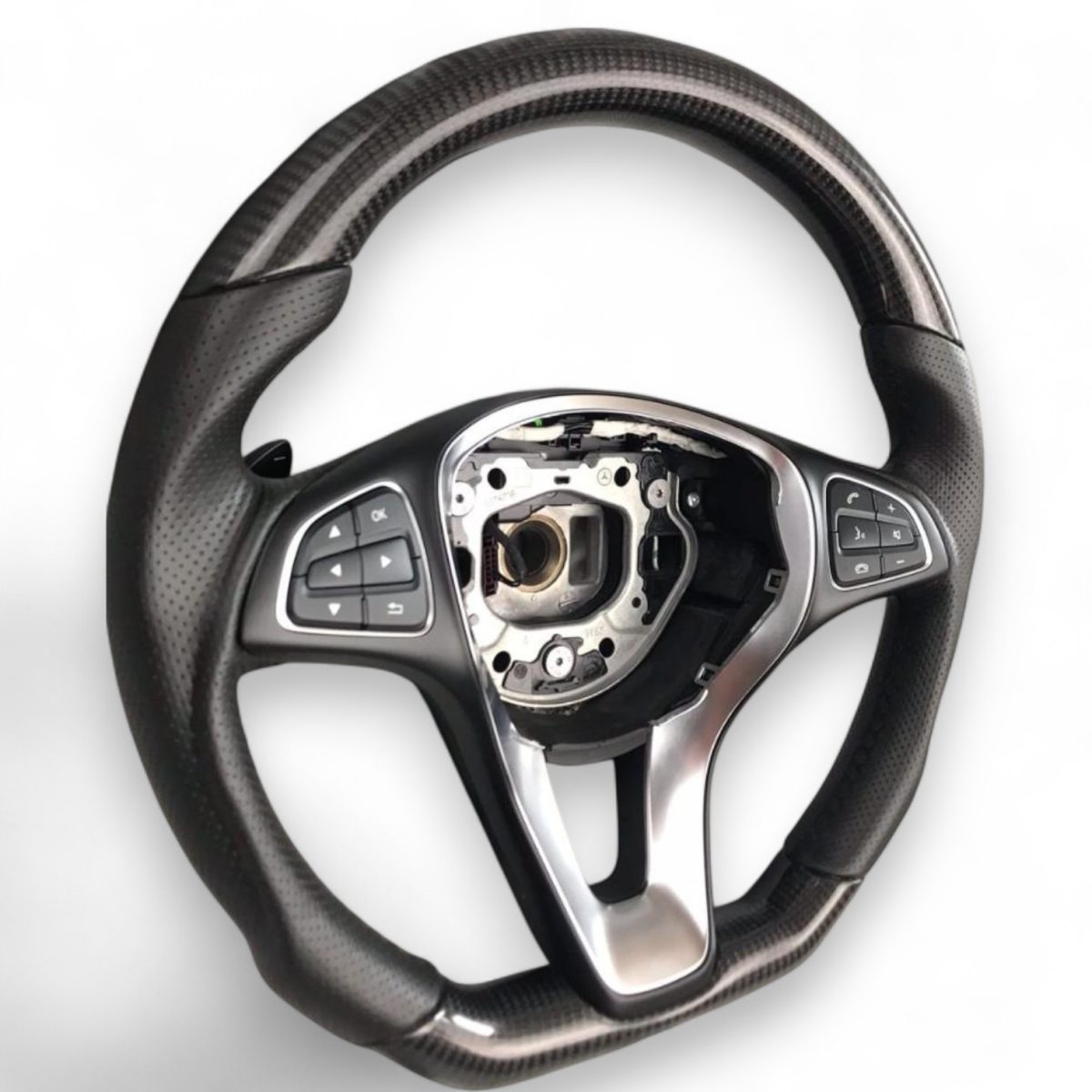 w205 piano black steering wheel retrofit