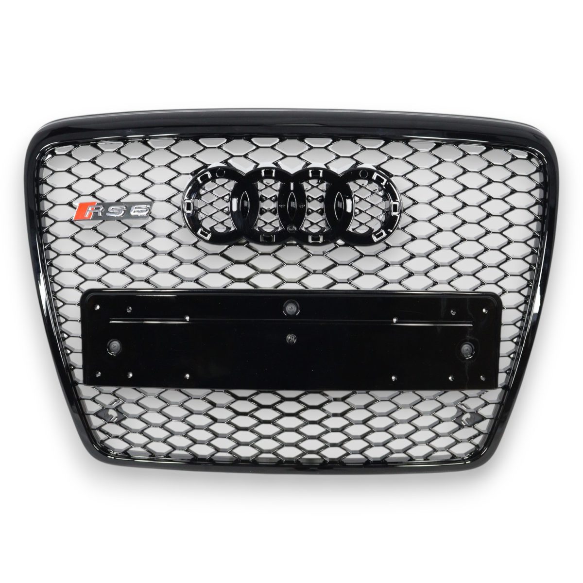 RS6 Black Radiator Grille for Audi A6 2004–2011 (1) Audi A6 front bumper grille black
