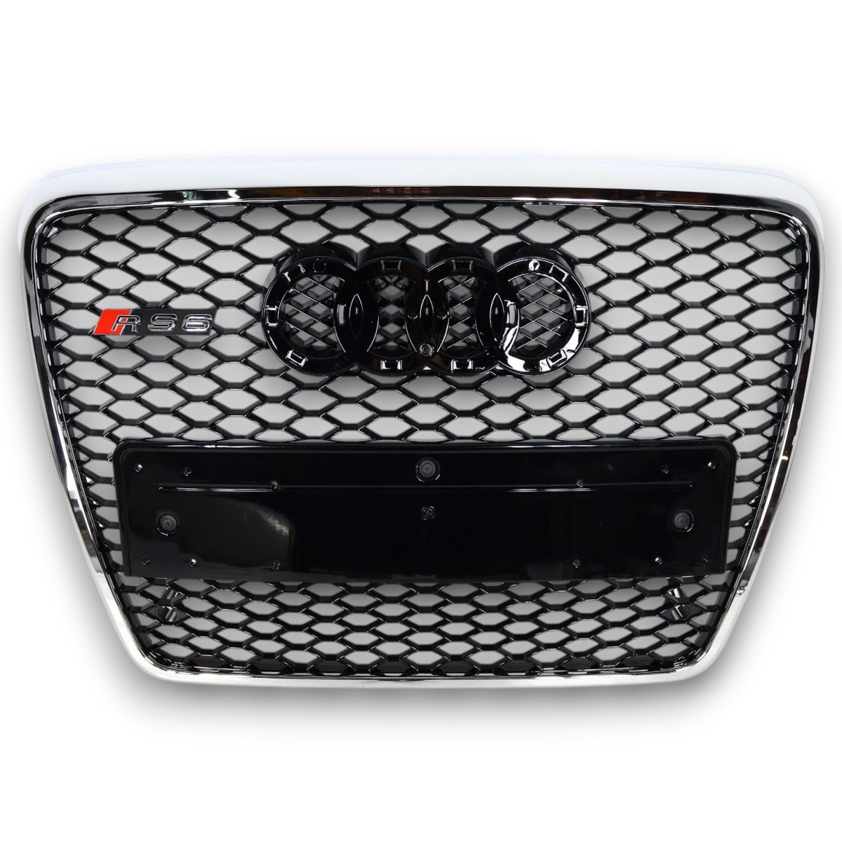 RS6 Chrome Radiator Grille for Audi A6 2004–2011 (1) Kubay Design RS6 chrome grille Audi A6