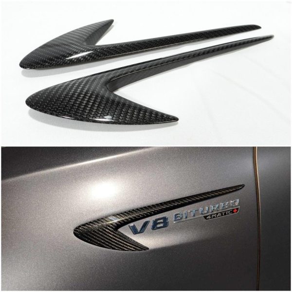 Carbon fiber V8 Biturbo badge trim Mercedes E-Class