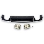 RS3-Style Rear Diffuser with Exhaust Tips for Audi A3 Sedan 2012–2015 - Image 3