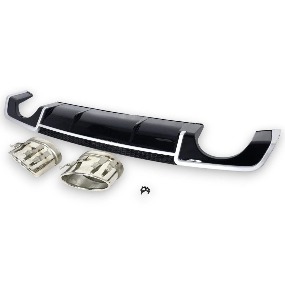 RS3-Style Rear Diffuser with Exhaust Tips for Audi A3 Sedan 2012–2015 - Image 4