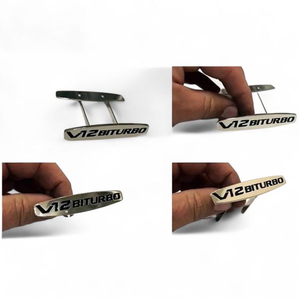 V12 Biturbo metal seat badges interior upgrade for Mercedes G63 AMG