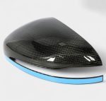 Gloss carbon mirror caps with blue stripe for Mercedes-Benz G-Class 2018+