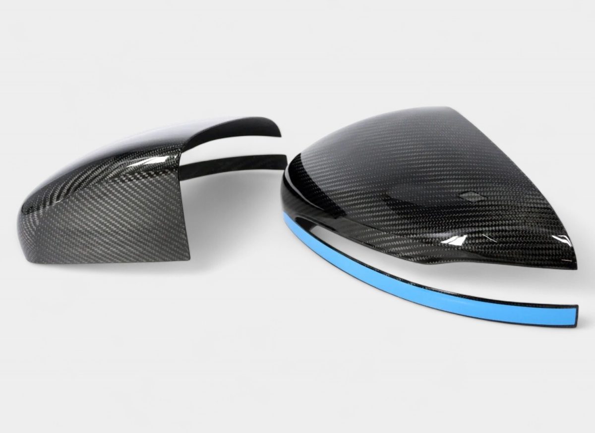 Kubay Design blue stripe carbon mirror covers for Mercedes G-Class