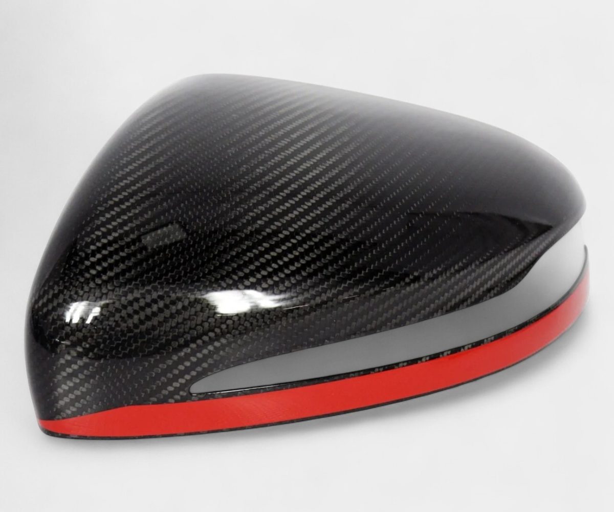 Matte carbon mirror covers red stripe Mercedes G-Class