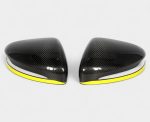 Gloss carbon mirror covers yellow stripe Mercedes-Benz