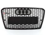 Kubay Design RS7 style honeycomb front bumper radiator grille with black finish and Quattro lettering — fits Audi A7 2010–2014.