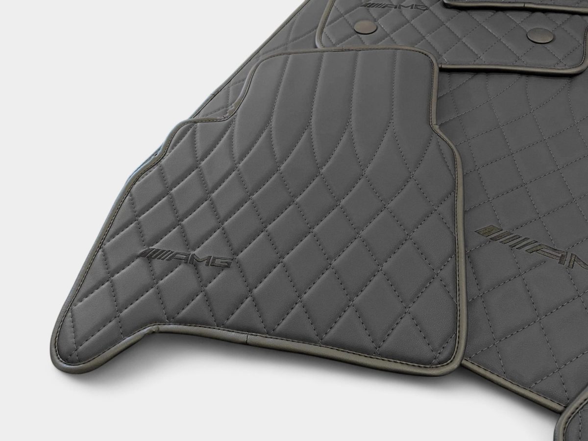 Luxury black leather floor mats with AMG stitching for Mercedes G-Class