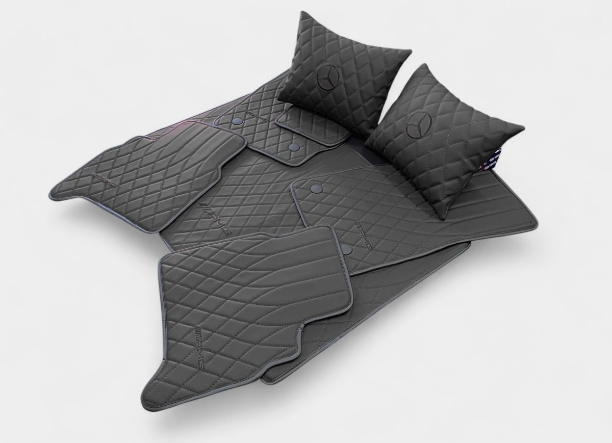 High-quality black interior mats by Kubay Design for Mercedes G-Class