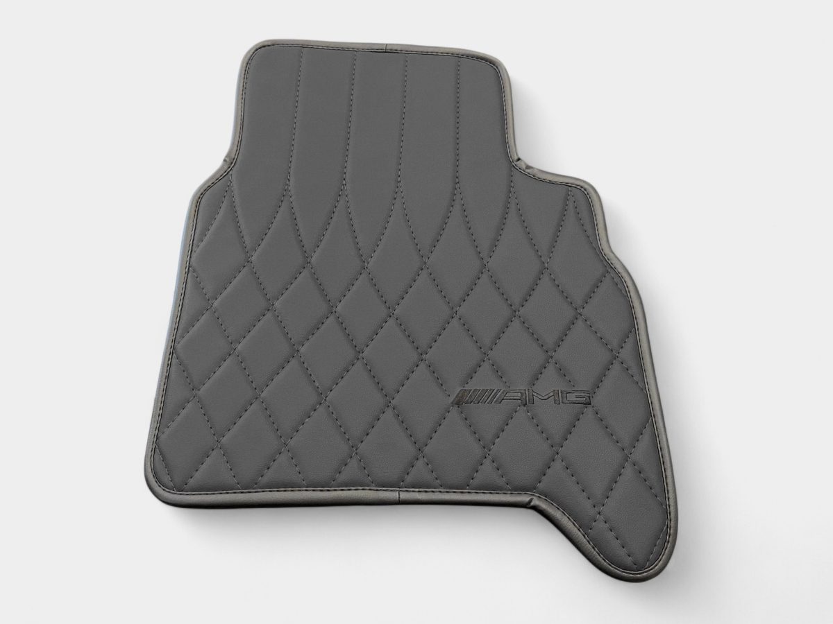 Black leather AMG-style floor mats for Mercedes-Benz G-Class W463A